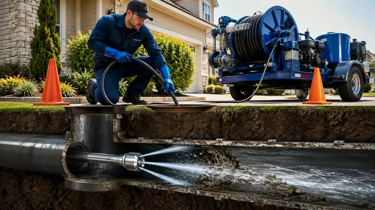 Main Sewer Line Hydro Jet Cleaning in Mountain Center