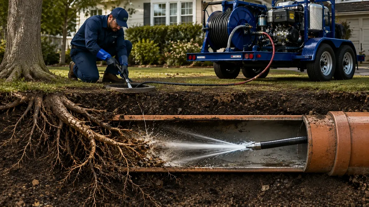 Tree Root Removal with Hydro Jetting in Mountain Center